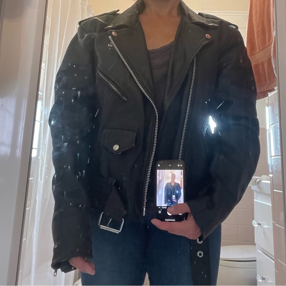 Motorcycle jacket black leather Wilson’s leather vintage - Picture 9 of 15